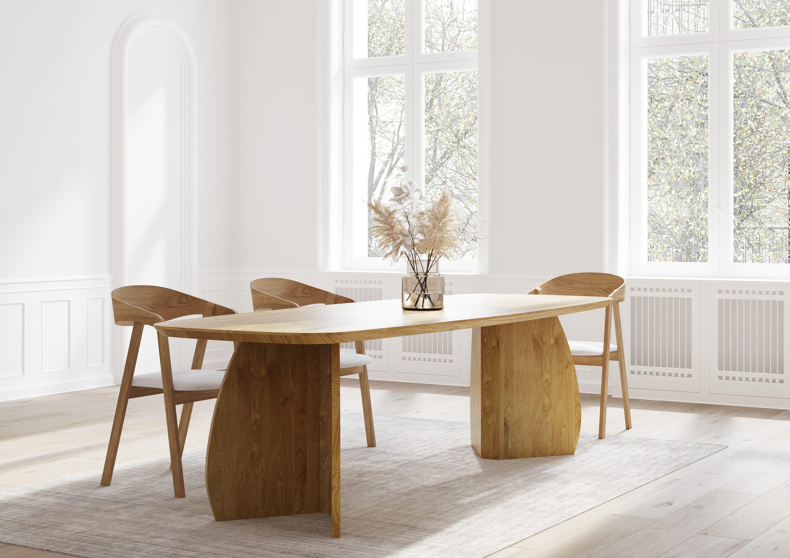 Solid Oak Dining Table With Wooden Base 0103 - Etsy UK