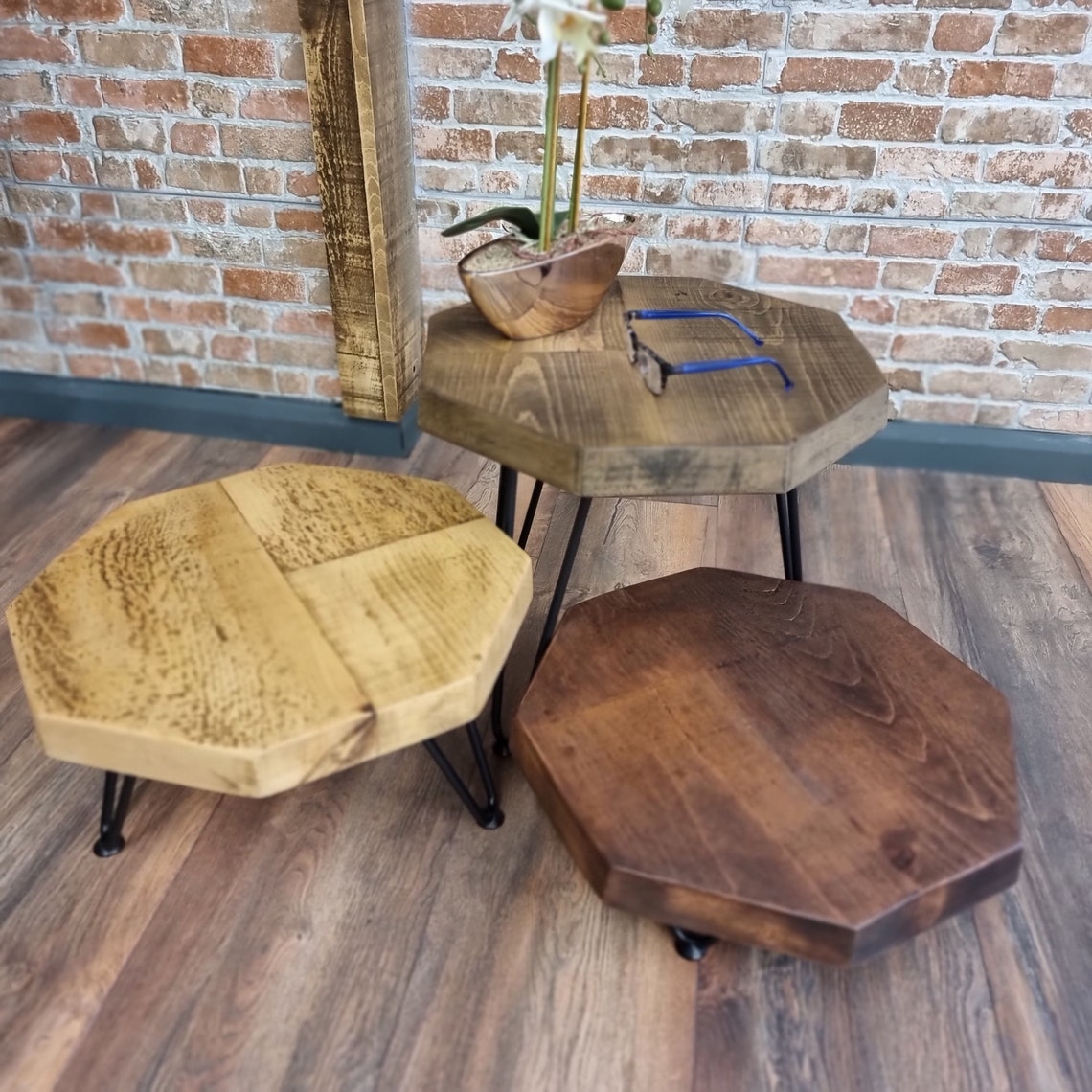 Rustic Octagon Side Table Coffee Table Christmas Tree Stand Etsy UK