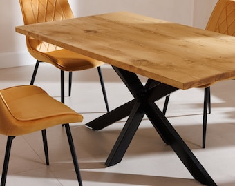 Rustic Industrial Dining Table Handmade Star Legs Stell