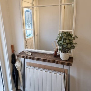 Live Edge Console Table with Hairpin Legs,Wooden Rustic Hallway Table  UK 48 Hours Dispatch/48 Hours Delivery Radiator Table Shelf