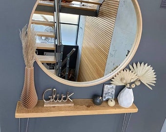 Mesa consola de madera rústica con patas de horquilla Mesa de pasillo rústica Mesa con radiador Estante