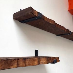 Live Edge Lipped Metal U Bracket Shelf Rustic Shelf 22.5cm/9inch UK 48 Hours Dispatch/48 Hours Delivery image 5