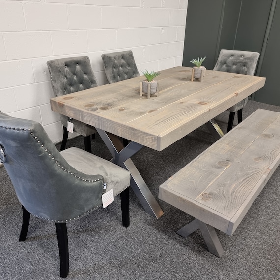 Dining Table Industrial Alford Farmhouse Dine Table Rustic Dining