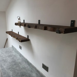 Live Edge Lipped Metal U Bracket Shelf