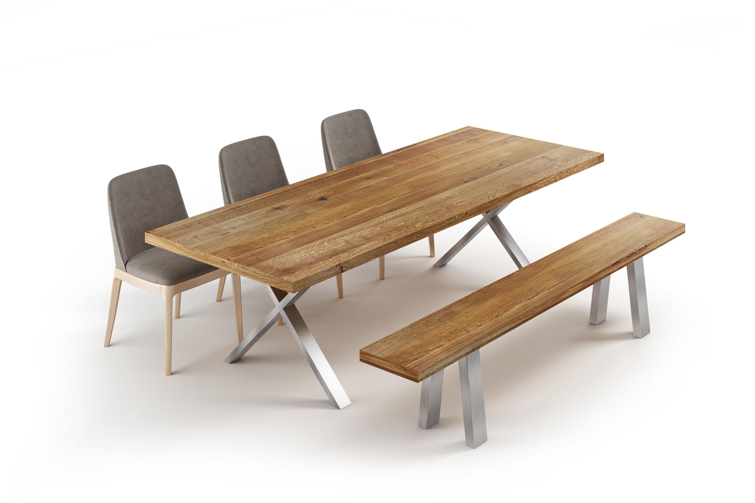 Solid Oak Extendable Kitchen Dining Table With X FRAME LEGS ...