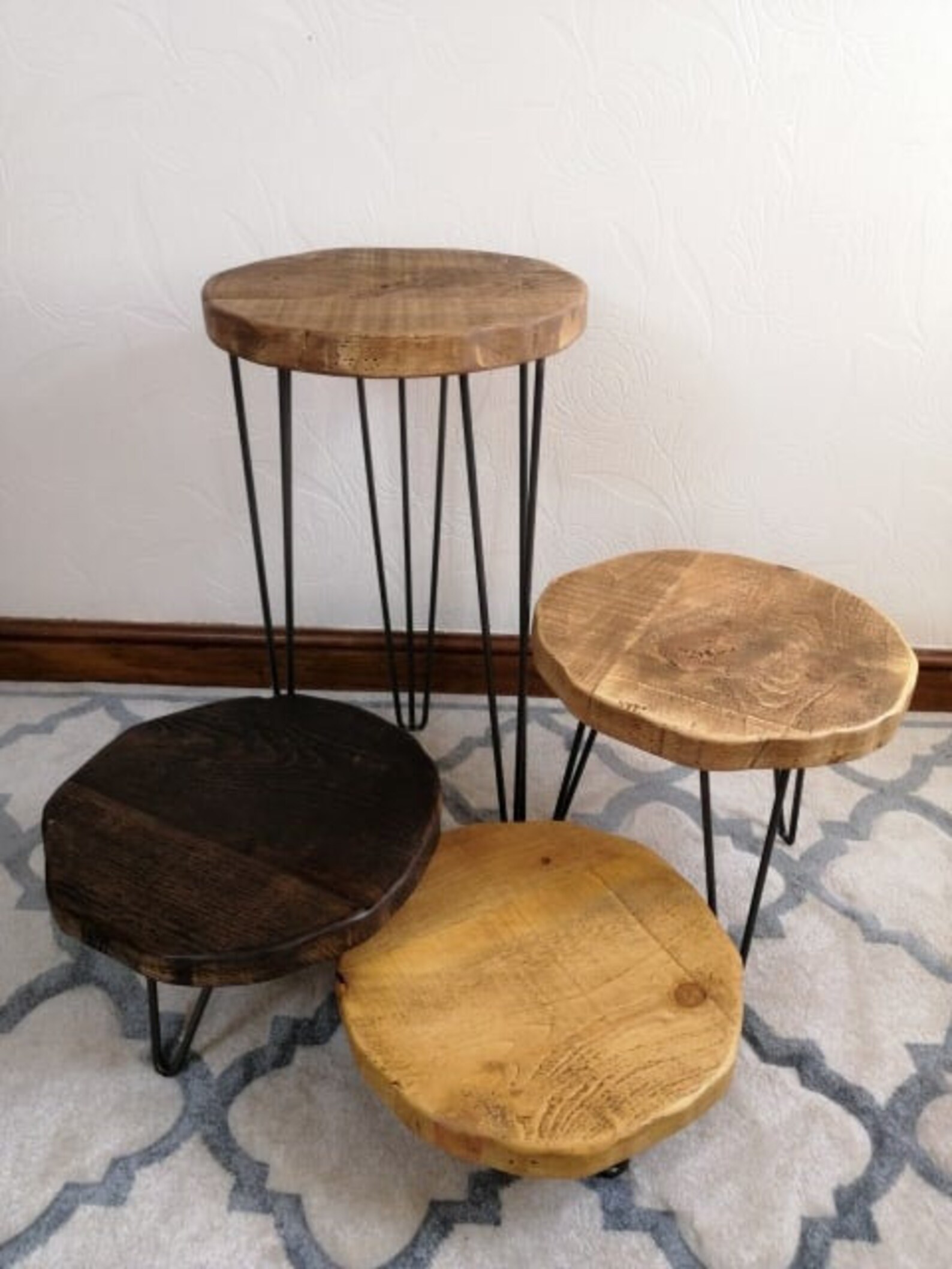 Rustic Round Side Table Coffee Table Christmas Tree Stand Etsy UK