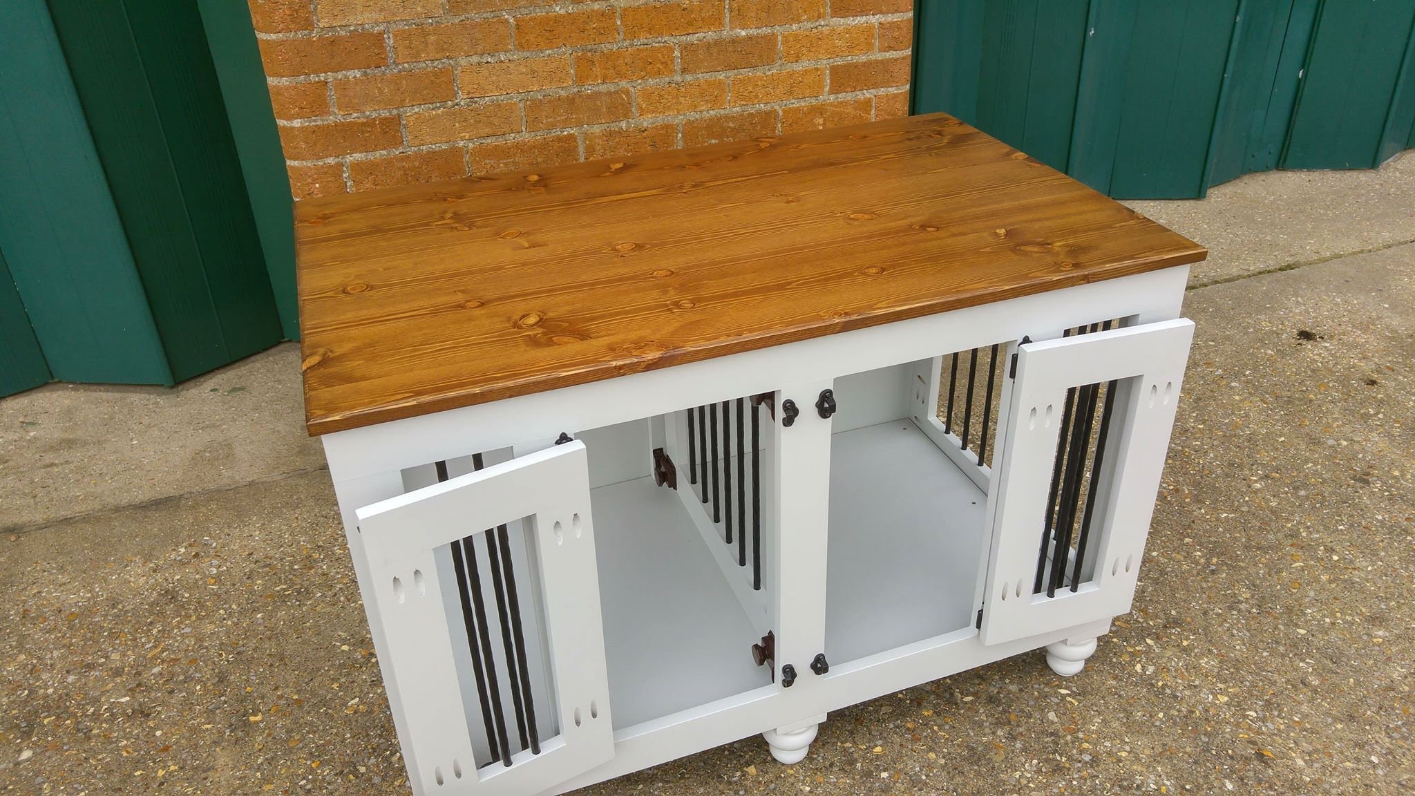 Double Small Luxury Bespoke Wooden Dog Crate Indoor Kennels Etsy