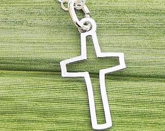 Cross Pendant & Necklace 925 Silver Communion Confirmation Confirmation Religious Religion Church Silver Pendant Silver Cross Silver Chain Faith