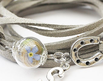 Poils d'animaux bracelet wrap bracelet cheveux de chat cheval bijoux de cheveux d'animaux bijoux mémoire décédé décédé chien de compagnie lettre individuelle