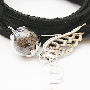 Animal Hair Bracelet Wrap Bracelet Pet Deceased Memorial Cat Hair Dog Hair Horse Hair Rabbit Angel Wings Wings Pet Hair Jewelry