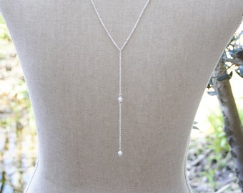 Rückenkette Perlen ivory Brautschmuck Kette Braut Brautschmuck Hochzeit Perlen backchain back chain Rückseitenkette