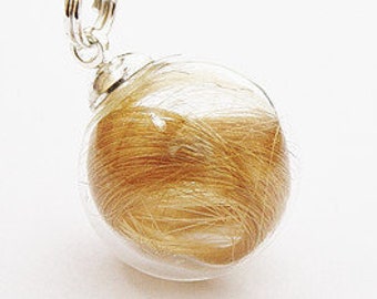 Lock of hair in pendant Glass pendant Animal hair Baby hair Cat hair Dog hair Horse hair Animal hair jewelry Pet Glass ball jewelry with hair