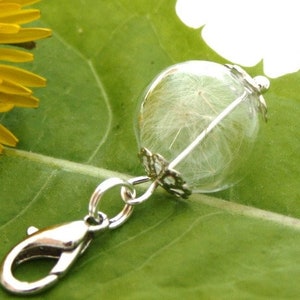 Echte bloem charme hangers paardebloem bloem sieraden ivoor cadeau bevestiging doopsel boho bohostyle huwelijksbloemen