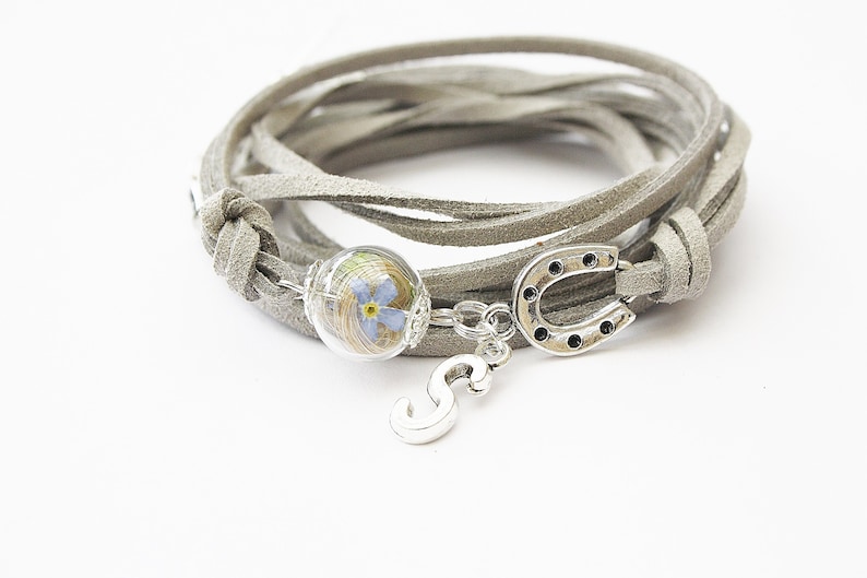 Poils d'animaux bracelet wrap bracelet cheveux de chat cheval bijoux de cheveux d'animaux bijoux mémoire décédé décédé chien de compagnie lettre individuelle image 1