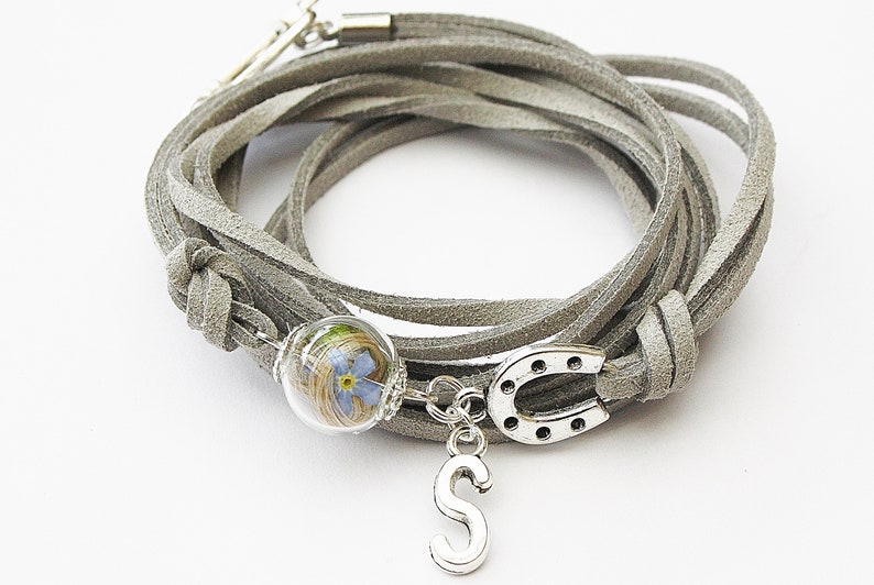 Poils d'animaux bracelet wrap bracelet cheveux de chat cheval bijoux de cheveux d'animaux bijoux mémoire décédé décédé chien de compagnie lettre individuelle image 5