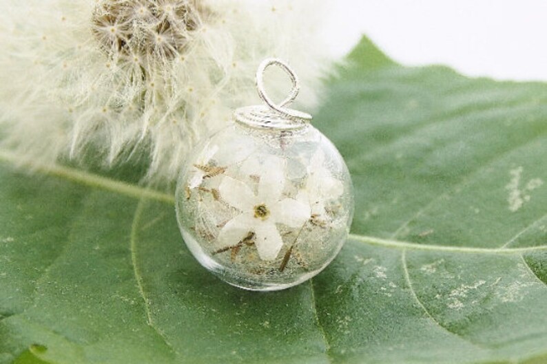 925er Silber Anhänger OHNE Kette Pusteblume Vergissmeinnicht Brautschmuck Braut Trauzeugin Brautjungfer Schmuck ivory boho bohostyle Firmung Bild 1