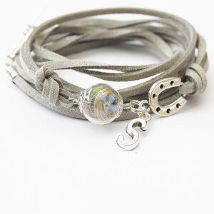 Poils d'animaux bracelet wrap bracelet cheveux de chat cheval bijoux de cheveux d'animaux bijoux mémoire décédé décédé chien de compagnie lettre individuelle image 2