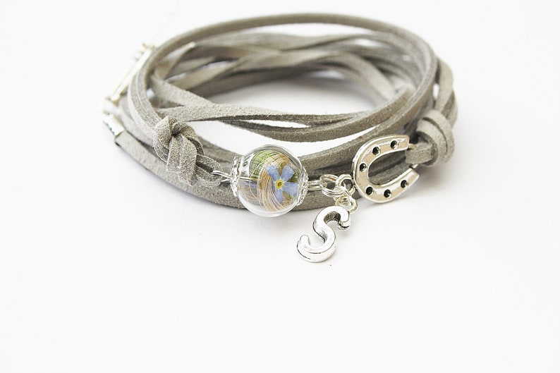 Poils d'animaux bracelet wrap bracelet cheveux de chat cheval bijoux de cheveux d'animaux bijoux mémoire décédé décédé chien de compagnie lettre individuelle image 2