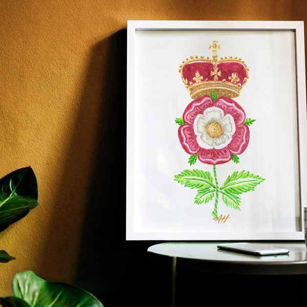 Print of a Tudor rose - "Tudor Rose" - watercolour Art Print