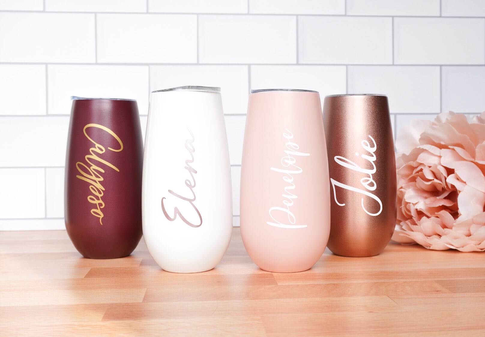 Bridesmaid Wine Tumblers Set of 8, Bride Champagne Flute Maid  of Honor Bride Mugs, 6 oz Stainless Steel Bridesmaid Proposal Gifts for  Engagement Wedding Bachelorette Party Supplies (Rose Gold): Champagne  Glasses