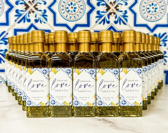 Recuerdos de despedida de soltera con aceite de oliva de Amalfi / Recuerdos de boda de Amalfi / Recuerdos de fiesta con aceite de oliva / Tema de despedida de soltera con limón