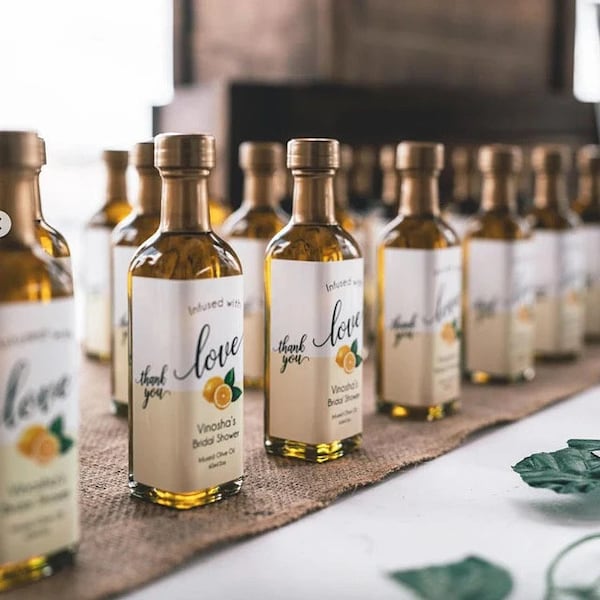 Olive Oil Favors 60ml | Infused with Love Olive Oil Favor | Olive You Favors | Olive Oil Wedding Favor | Custom Olive Oil & Vinegar Set