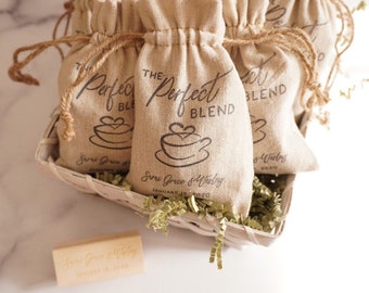 Set of 10 Perfect Blend Favors | Custom Coffee Wedding Favor | Coffee Favors | Wedding Favors | Perfect Blend Bags | Love Is Brewing