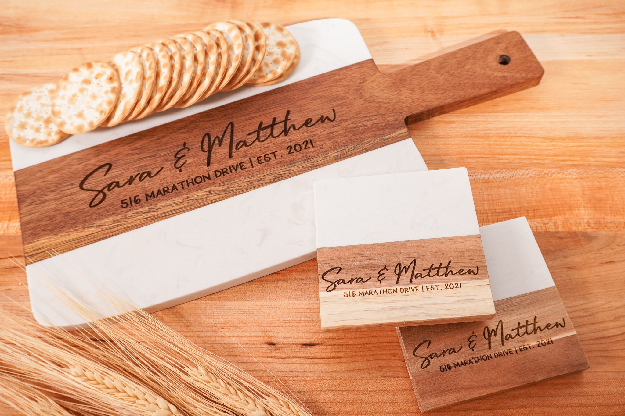 Personalized Marble Cheese Board Engagement Gift Cheese & Etsy