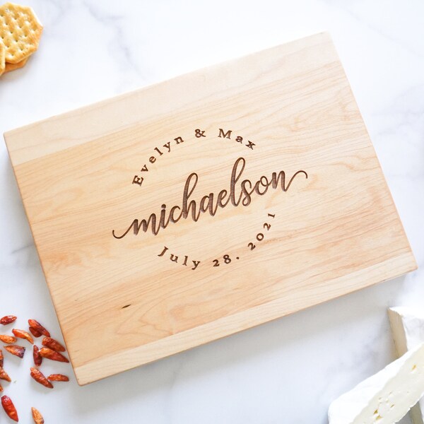 Custom Cutting Board | Engraved Cutting Board | Wreath Cutting Board | Client Thank You Gift | Wedding Planner Gift | Gift For Couple