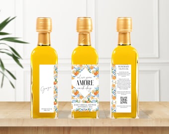 Olivenöl Brautdusche Favor | Amalfi Hochzeit Gefälligkeiten | Olivenöl Gastgeschenk | Gastgeschenke für Brautparty | 60ml, 100ml, 200ml