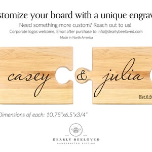 Personalized Cutting Board Maple Puzzle Cutting Board Wedding Gift Cutting Board Engagement Gift Cutting Board House Warming Gift image 4