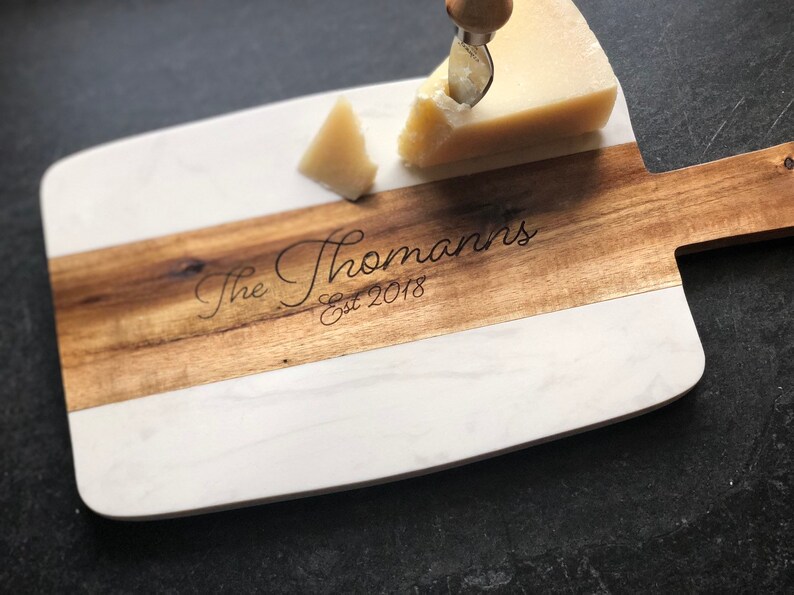Personalized Marble Cheese Board Engagement Gift Cheese & Etsy