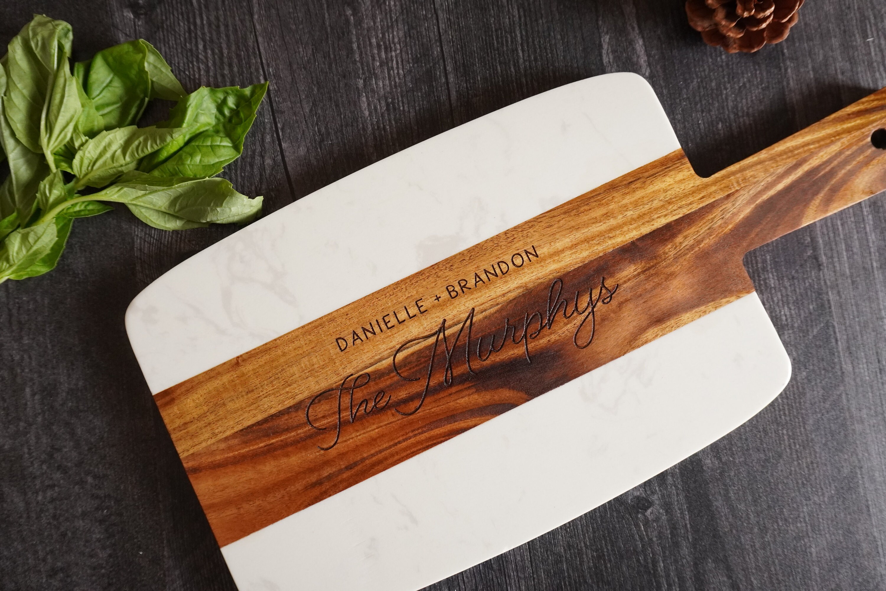 Personalized Marble Cheese Board | Custom Engagement Gift | Engagemen…