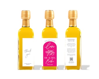 Set of 10 Olive Oil Favors | Infused with Love Olive Oil | Olive You Favors | Olive Oil Wedding Favor | Bridal Shower | 60ml, 100ml, 200ml