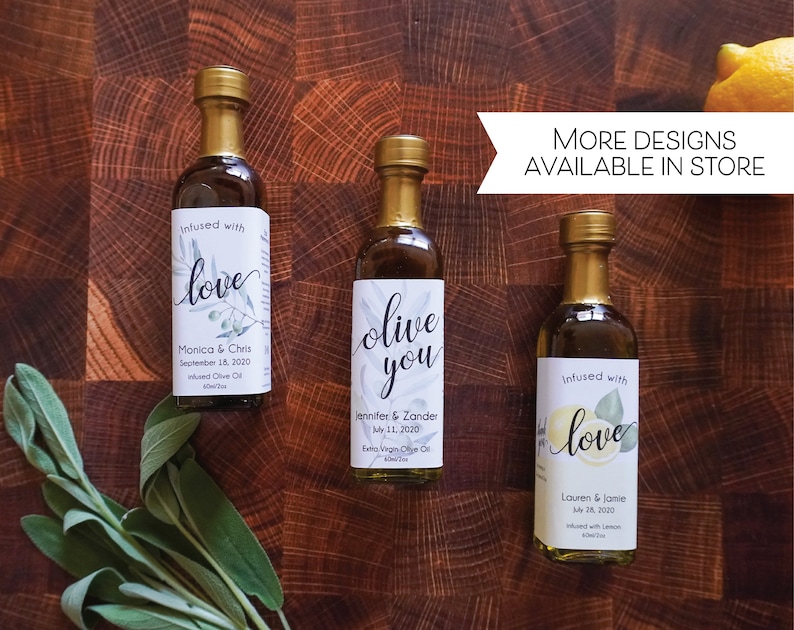 Set of 10 Olive You Olive Oil Favors 60ml | Infused with Love Olive Oil Favor | Olive You Favors | Olive Oil Wedding Favor | Greek Wedding