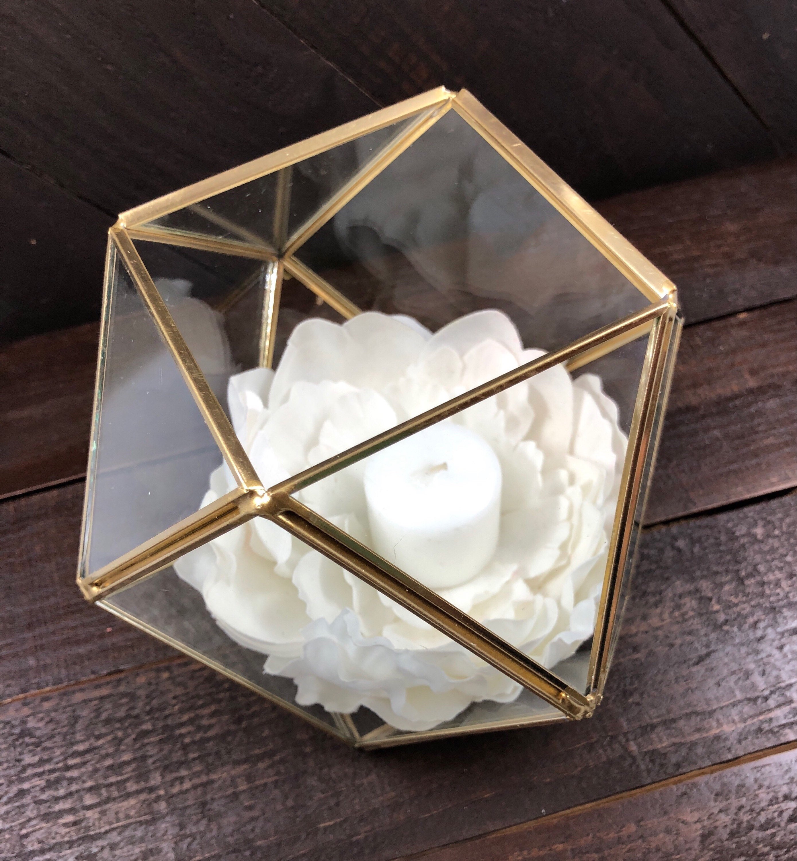 Gold Terrarium Glass Candle Holder Rose Gold Terrarium Etsy