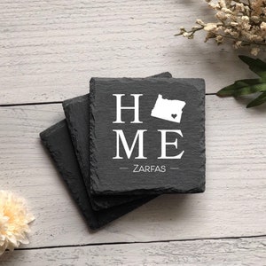 House Warming Gift Custom Slate Coaster | Personalized Slate Coasters | Custom Wedding Coasters | Real Estate Closing| Housewarming Gifts