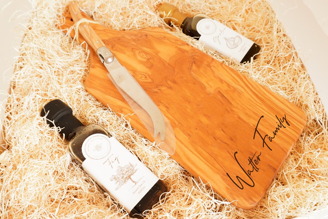 Olive Wood Cheese Board With Cheese Knife Engagement Gift Olive Wood