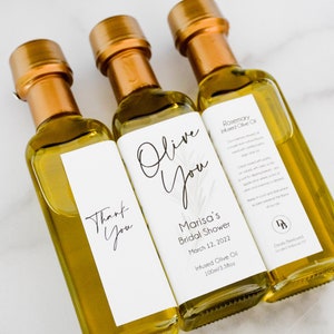 Set of 10 Olive You Olive Oil Favors 60ml | Infused with Love Olive Oil Favor | Olive You Favors | Olive Oil Wedding Favor | Greek Wedding