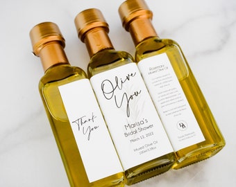 Conjunto de 10 Olive You Aceite de Oliva Favorece 60ml / Infundido con Amor Aceite de Oliva Favor / Olive You Favores / Aceite de Oliva Favor de Boda / Boda Griega