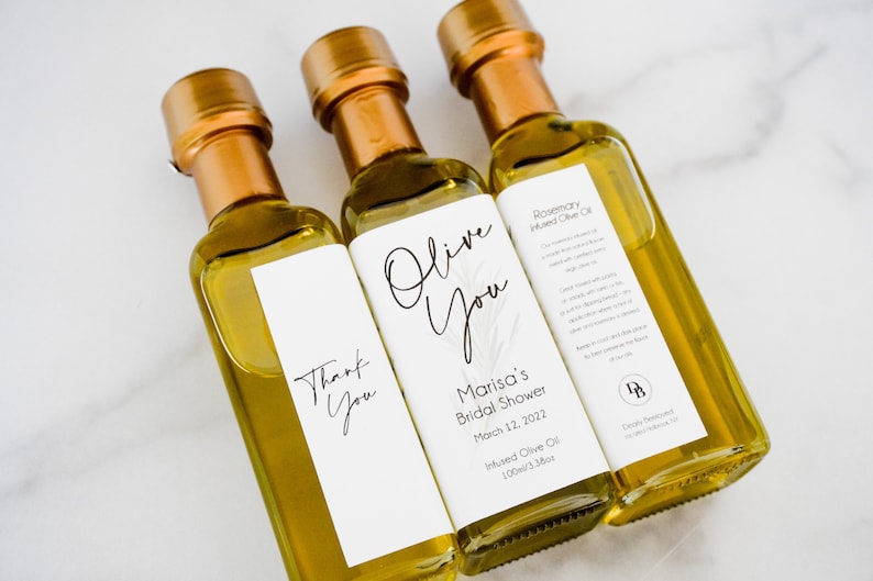 Set of 10 Olive You Olive Oil Favors 60ml | Infused with Love Olive Oil Favor | Olive You Favors | Olive Oil Wedding Favor | Greek Wedding