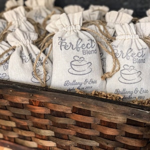 Set of 10 Perfect Blend Favor | Custom Coffee Wedding Favor | Coffee Favors | Wedding Favors | Perfect Blend Bags | Love Is Brewing Favor