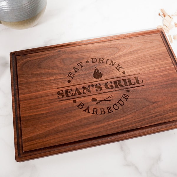 Father’s Day Gift | Grill Master Cutting Board Carving Board | Engraved Cutting Board | BBQ Cutting Board | Dad Gift | Grooms Gift