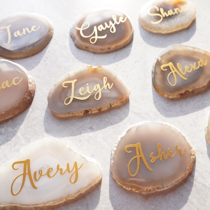 Rock Place Card - Etsy