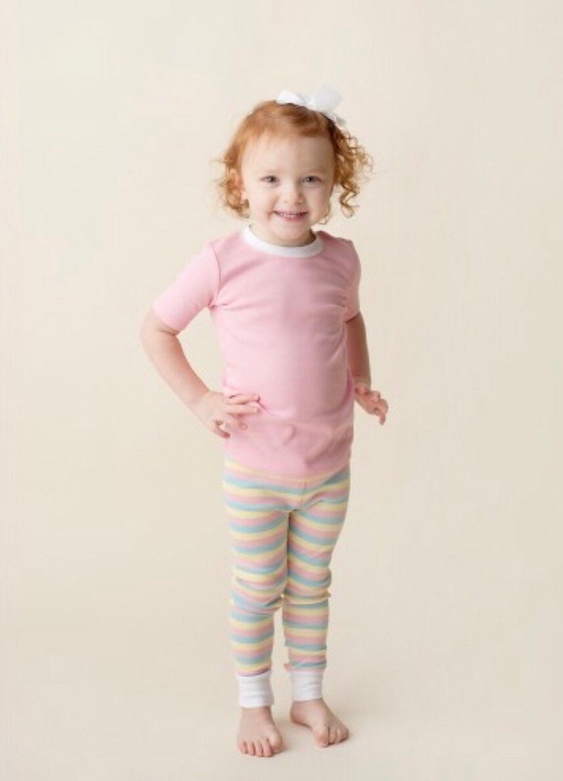 Embroidered pajamas-spring pj/'s-pastel-Appliqu\u00e9 design