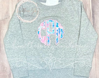 Youth Monogrammed crewneck sweater
