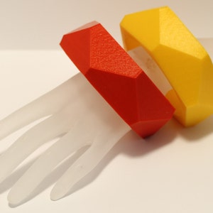 3d Printed Bangle, Hexagonal faceted design, Avant garde