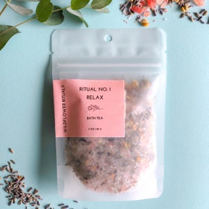 Herbal Bath Tea RELAX Ritual No. 1 / Bath Salts Gift / Bath Soak/ Epsom Salt Bath/ Bath Salts/Gifts for Women/Baby Shower Favor/ Tea Party