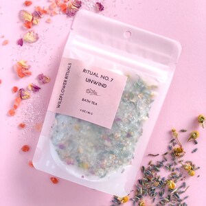 Herbal Bath Tea UNWIND Ritual No. 7 / Bath Salts Gift Set/ Bath Soak Tea/ Epsom Salt Bath/ Bath Salts/Gifts for Women/Gifts under 20/ Spa
