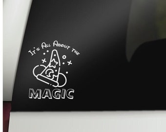 All About the Magic Sorcerer Mickey Decal, Disney Decal, Disney Sticker, Vinyl Decal, Car Decal, Magical